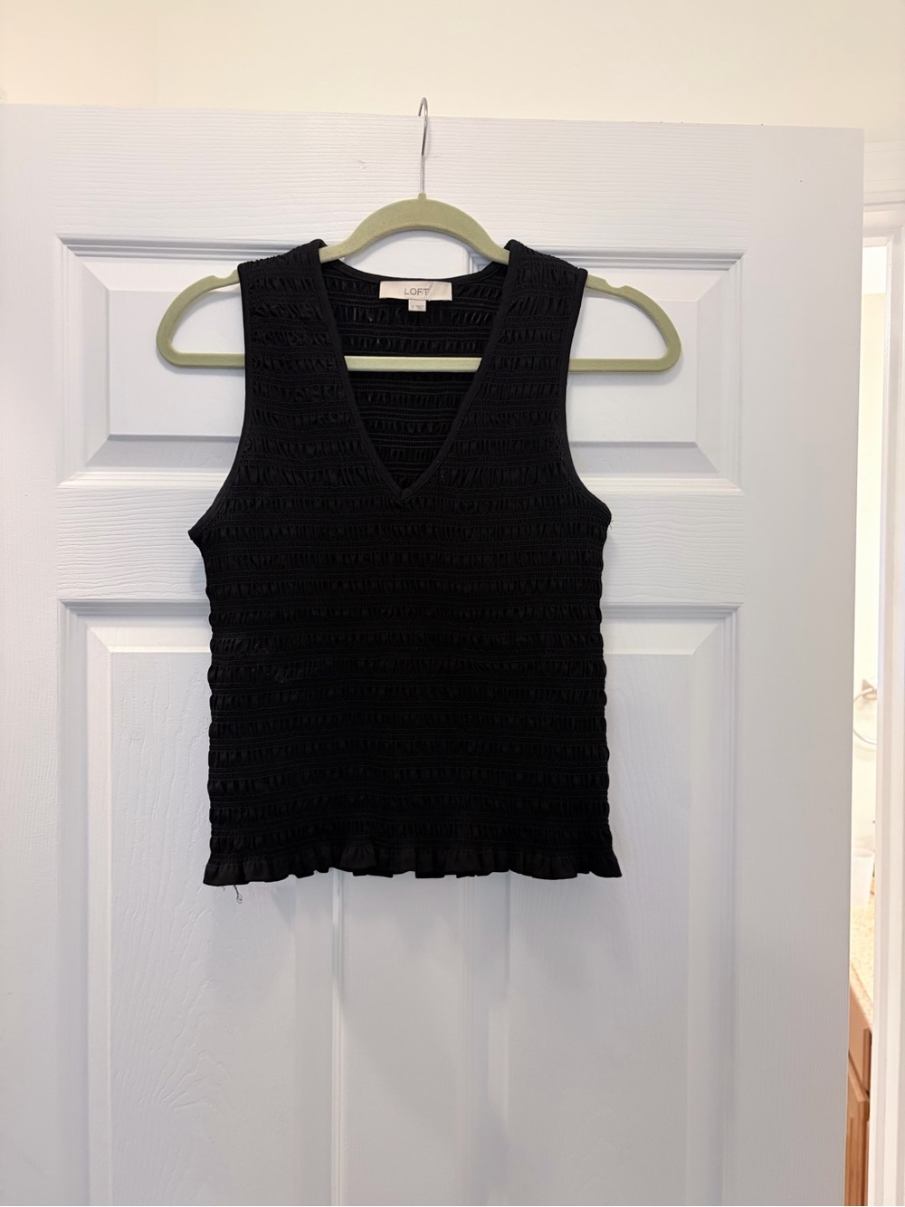 Lot of 2 LOFT Sleeveless V-Neck Textured Knit Tank